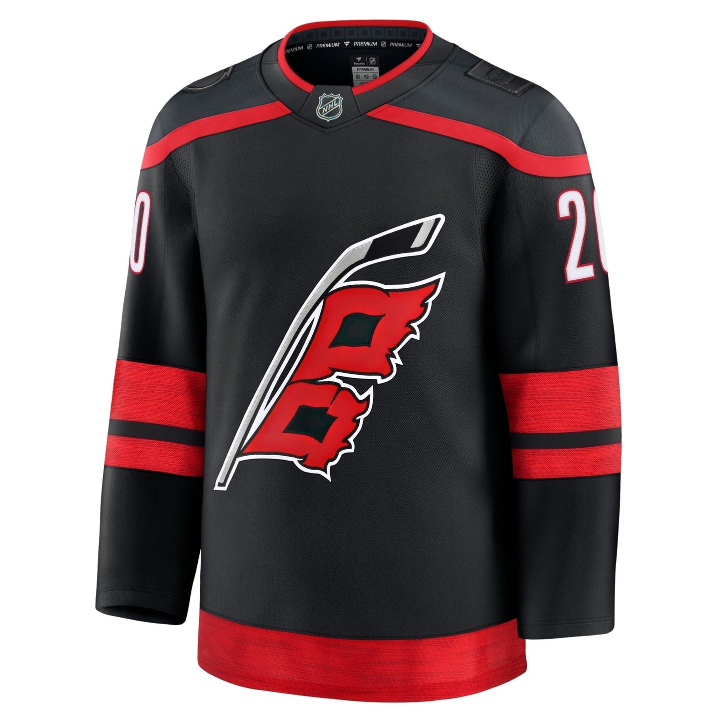 Sebastian Aho Carolina Hurricanes Fanatics Premium Home Jersey  Black "Warning Flag" Edition