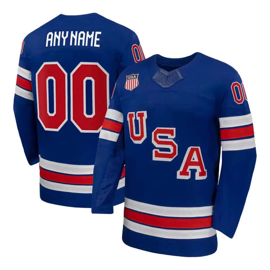 Custom USA 2026 Olympic Away Jersey - Blue