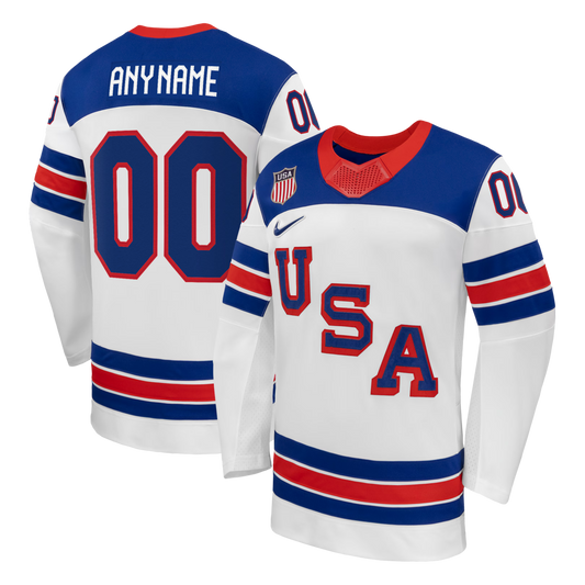 USA Hockey  2026 Away Supporter Edition Custom Jersey  White/Blue/Red