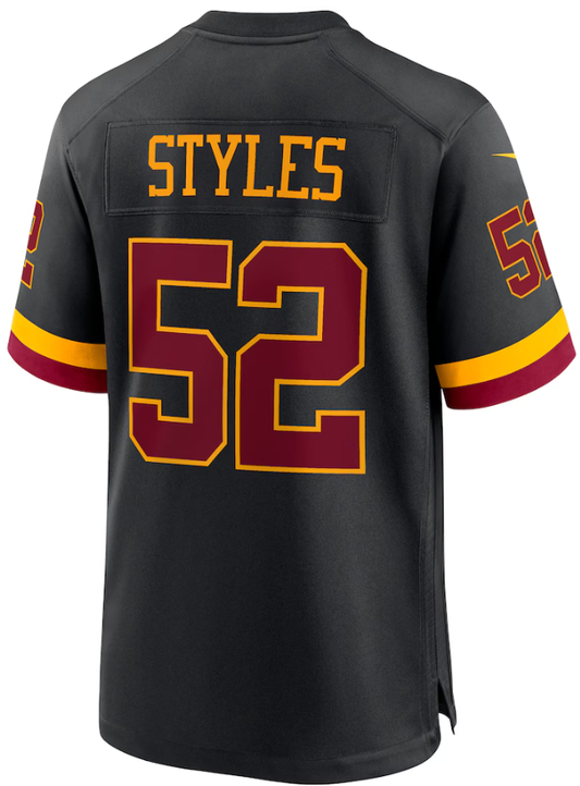 W.Commanders #52 Sonny Styles Black Game Player Jersey