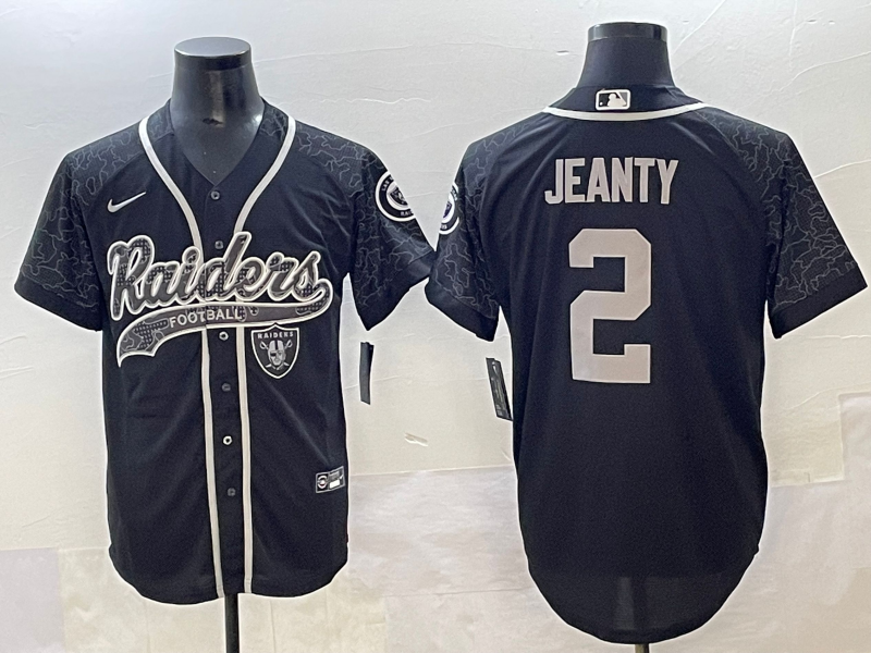 Men's Las Vegas Raiders Ashton Jeanty Black RFLCTV Limited Jersey