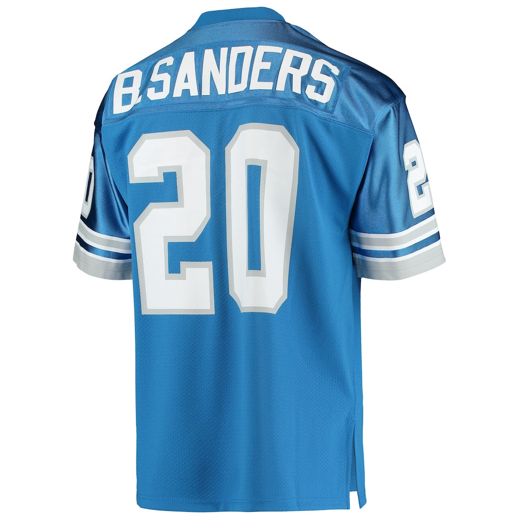 D.Lions #20 Barry Sanders 1991 Mitchell & Ness Blue Authentic Throwback Retired Player Jersey