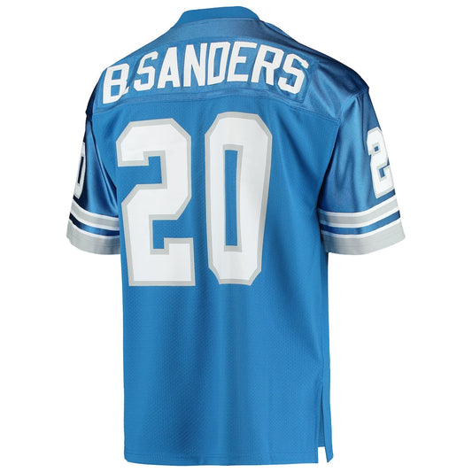 D.Lions #20 Barry Sanders 1991 Mitchell & Ness Blue Authentic Throwback Retired Player Jersey