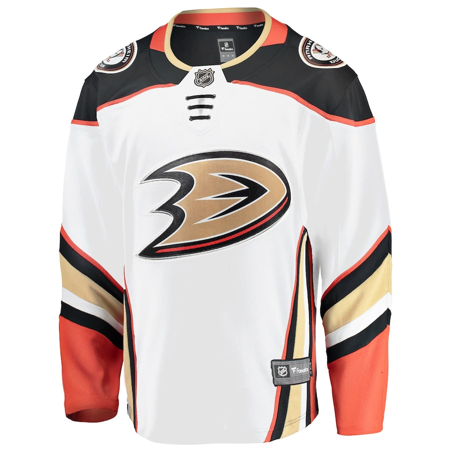 Custom Anaheim Ducks Breakaway Away Jersey - White