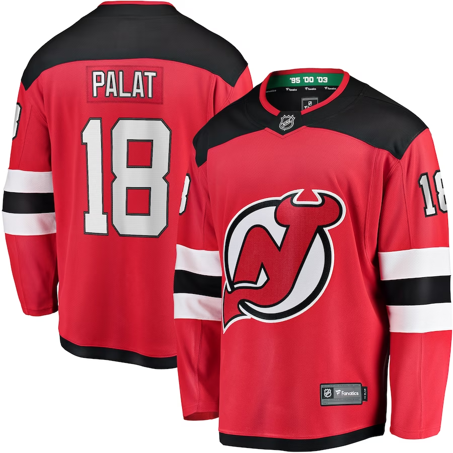 Men's New Jersey Devils Jamie Ondrej Palat Red Player Game Jersey