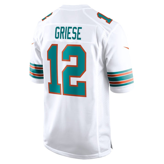 M.Dolphins #12 Bob Griese White Retired Player Jersey