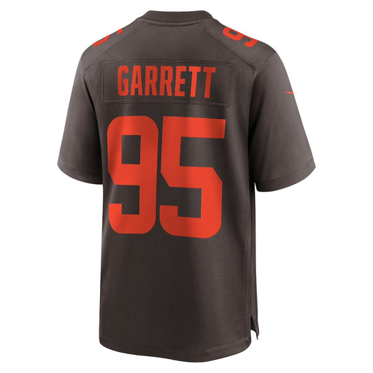 C.Browns #95 Myles Garrett Brown Alpha Dawg Game Jersey