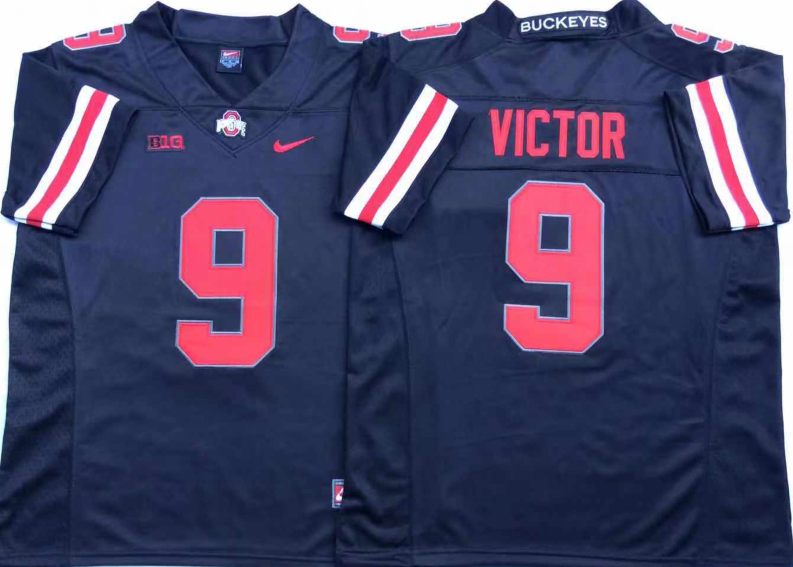 Men's Ohio State Buckeyes Binjimen Victor Black Player Game Jersey