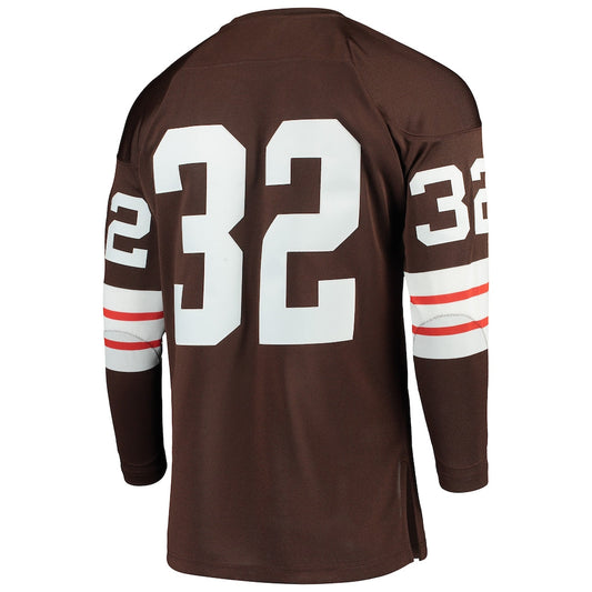 C.Browns #32 Jim Brown Mitchell & Ness Brown Authentic Throwback Retired Player Jersey