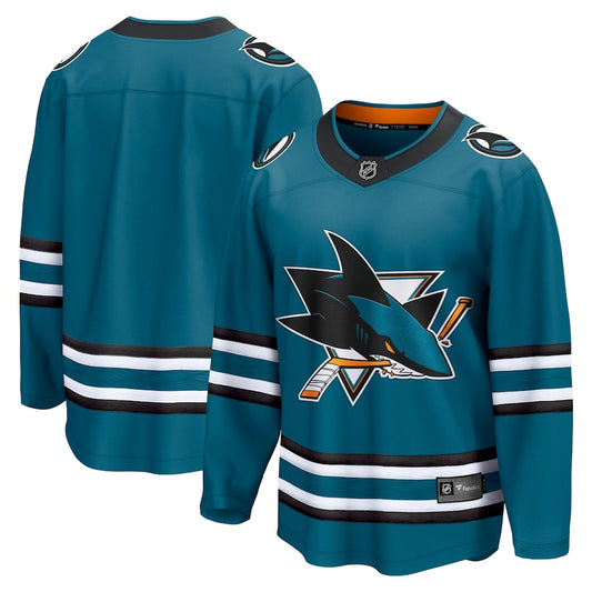 Custom Men's San Jose Sharks Fanatics Teal Home Breakaway Jersey