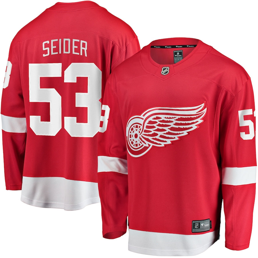 Moritz Seider Detroit Red Wings Home Breakaway Jersey - Red