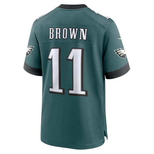 P.Eagles #11 A.J. Brown Midnight Green Team Game Jersey