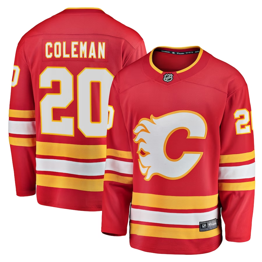 Men's Calgary Flames Blake Coleman #20 Red Home Breakaway Player Jersey1