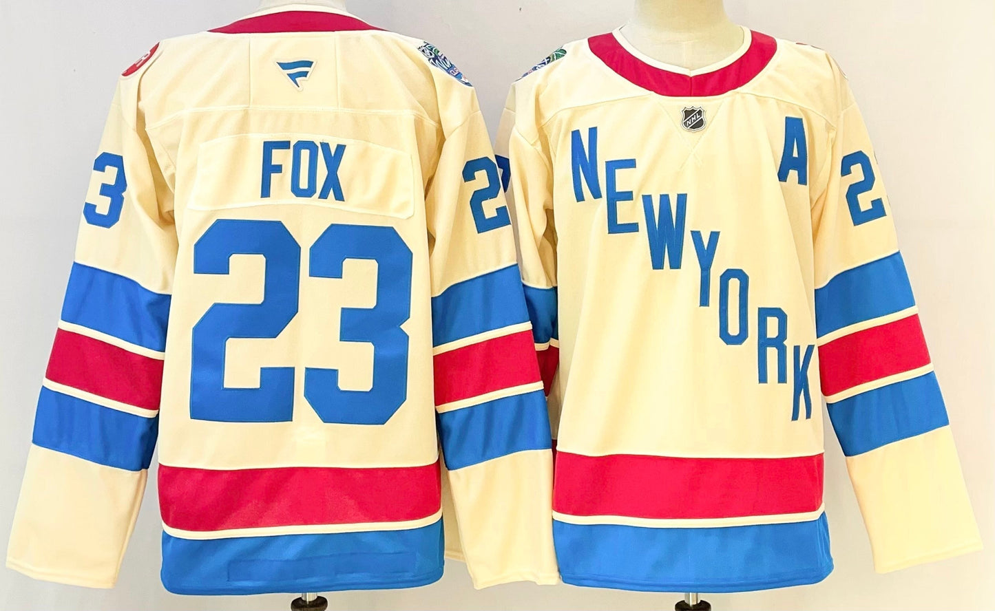 Men's New York Rangers Adam Fox #23 Fanatics Beige Breakaway Player Jersey