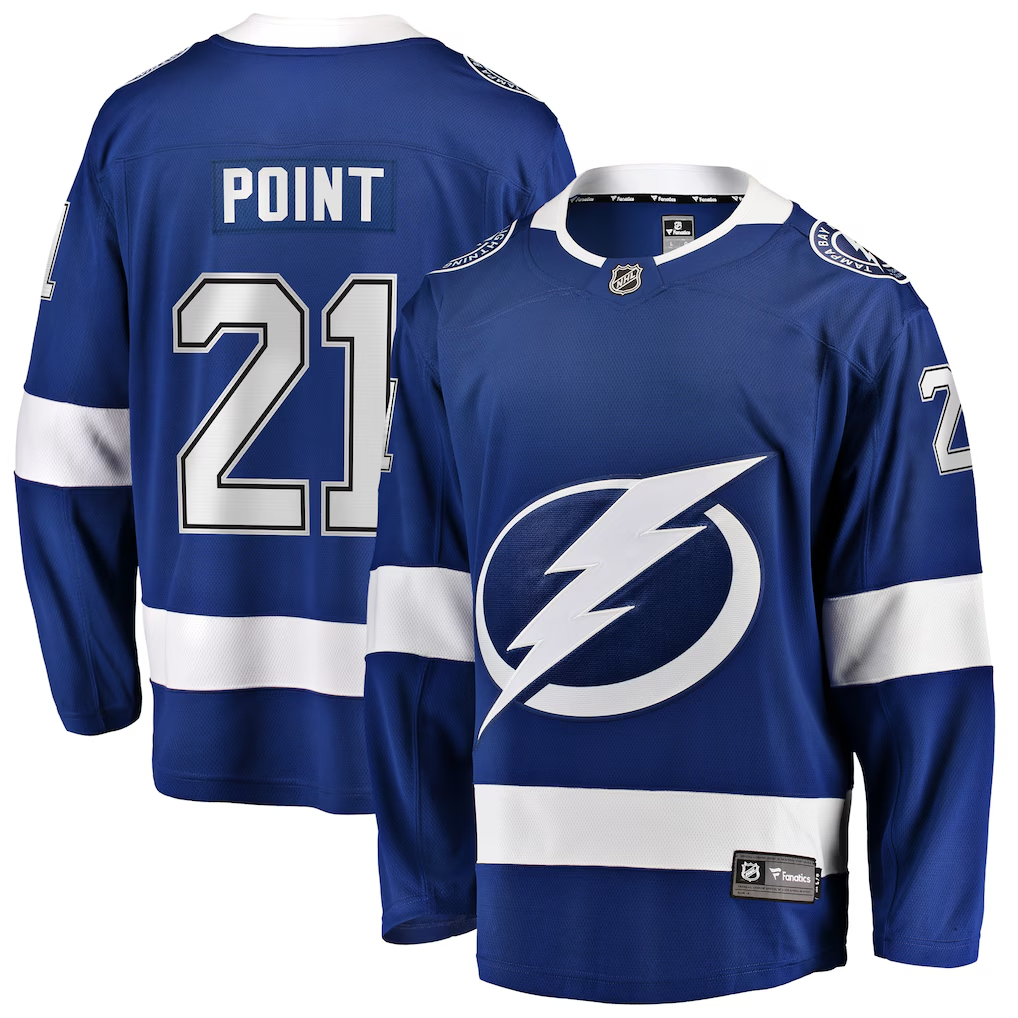 Men's Tampa Bay Lightning Brayden Point #21 Fanatics Blue Breakaway Jersey