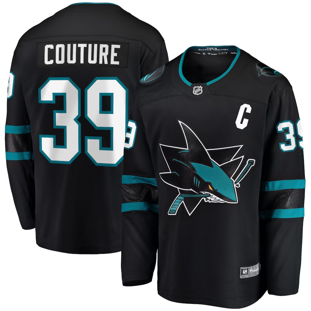Men's San Jose Sharks Logan Couture Fanatics Black Alternate Breakaway Jersey