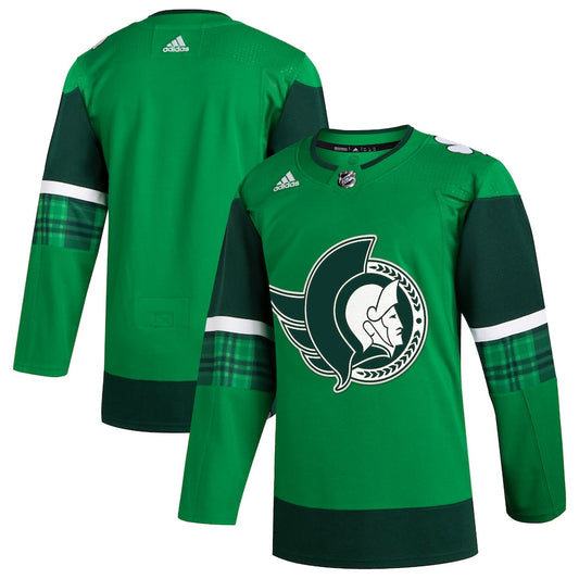 Custom Ottawa Senators   2023 St. Patrick's Day Primegreen   Jersey - Kelly Green