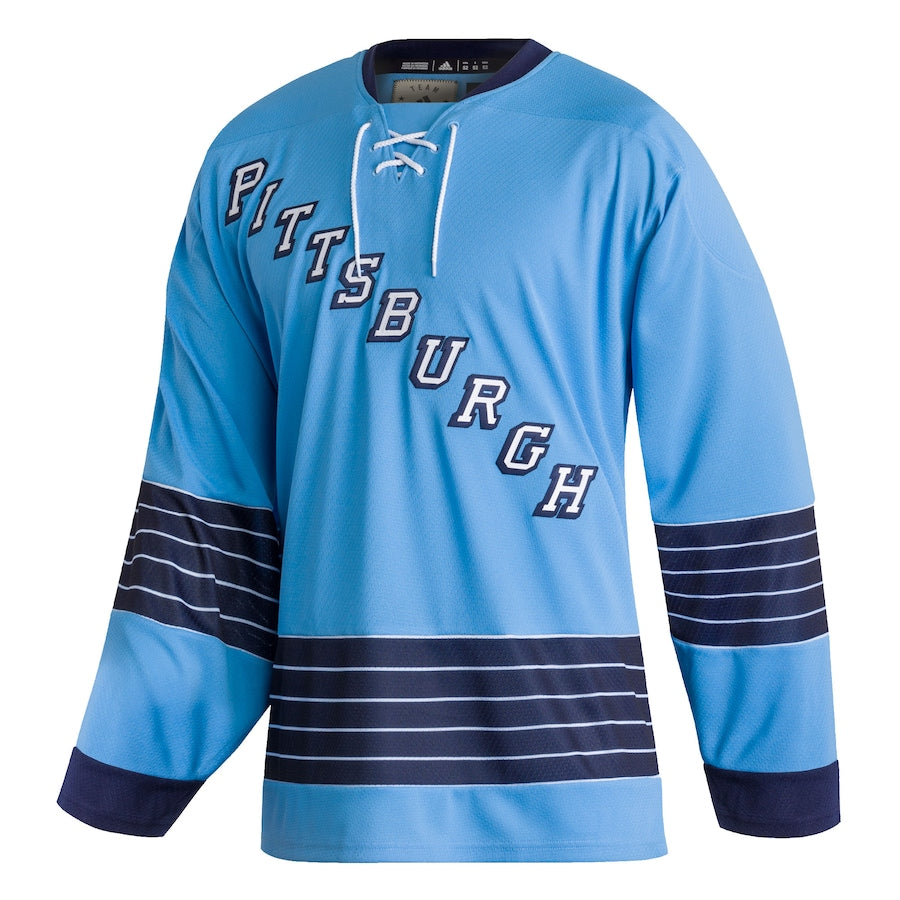 Men's Pittsburgh Penguins  Light Blue Team Classics Authentic Blank Jersey