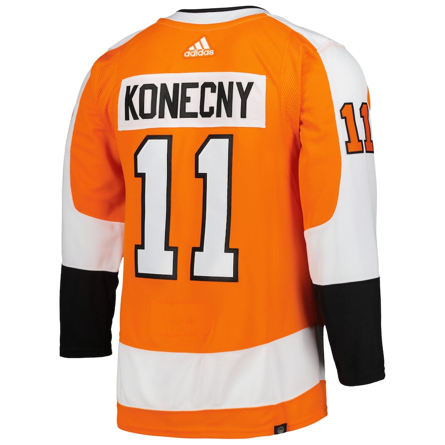Men's Philadelphia Flyers Travis Konecny  Orange Home Primegreen Authentic Player Jersey