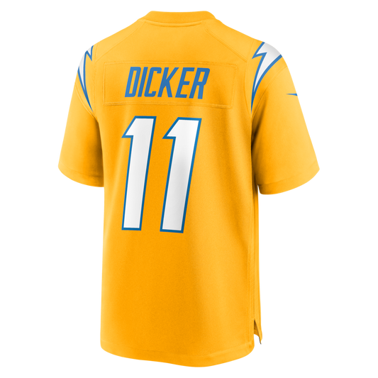 LA.Chargers #11 Cameron Dicker Gold Alternate Player Game Jersey