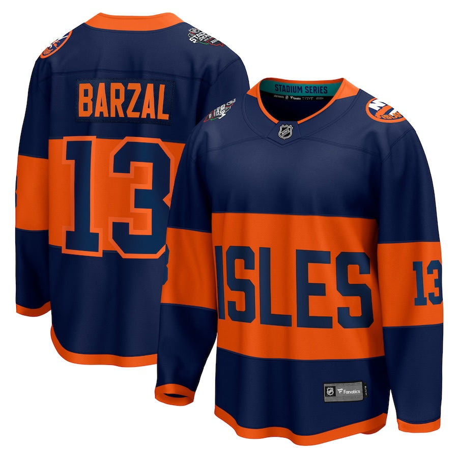 Mathew Barzal New York Islanders Fanatics Branded 2024 NHL Stadium Series Breakaway Player Shirt Navy