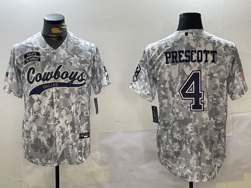 Men's Dallas Cowboys Dak Prescott Arctic Camo 2024 Salute to Service Player Jersey