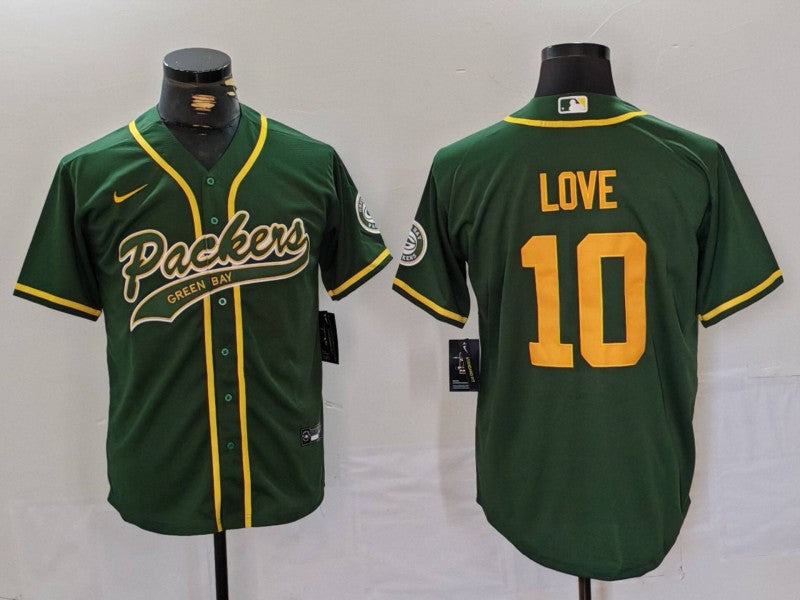 Men's Green Bay Packers Jordan Love Green Game Player Jersey