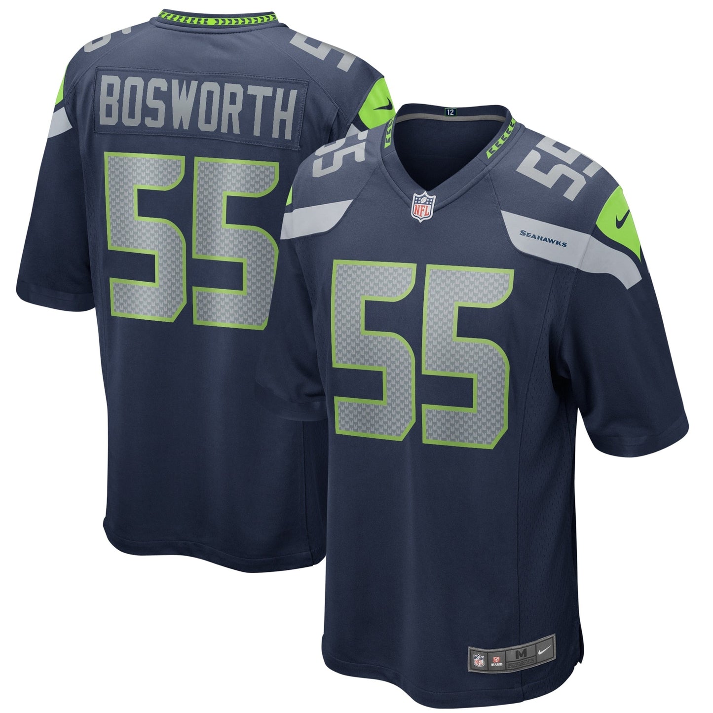 Brian Bosworth Seattle Seahawks  Game Retired   Jersey - College Navy