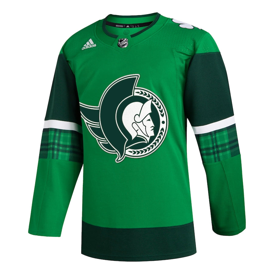 Custom Ottawa Senators   2023 St. Patrick's Day Primegreen   Jersey - Kelly Green