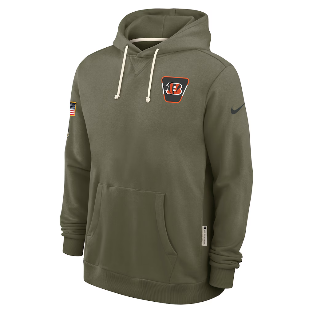 Men's Cincinnati Bengals  Olive 2025 Salute to Service Sideline Standard Issue Dri-FIT Hoodie