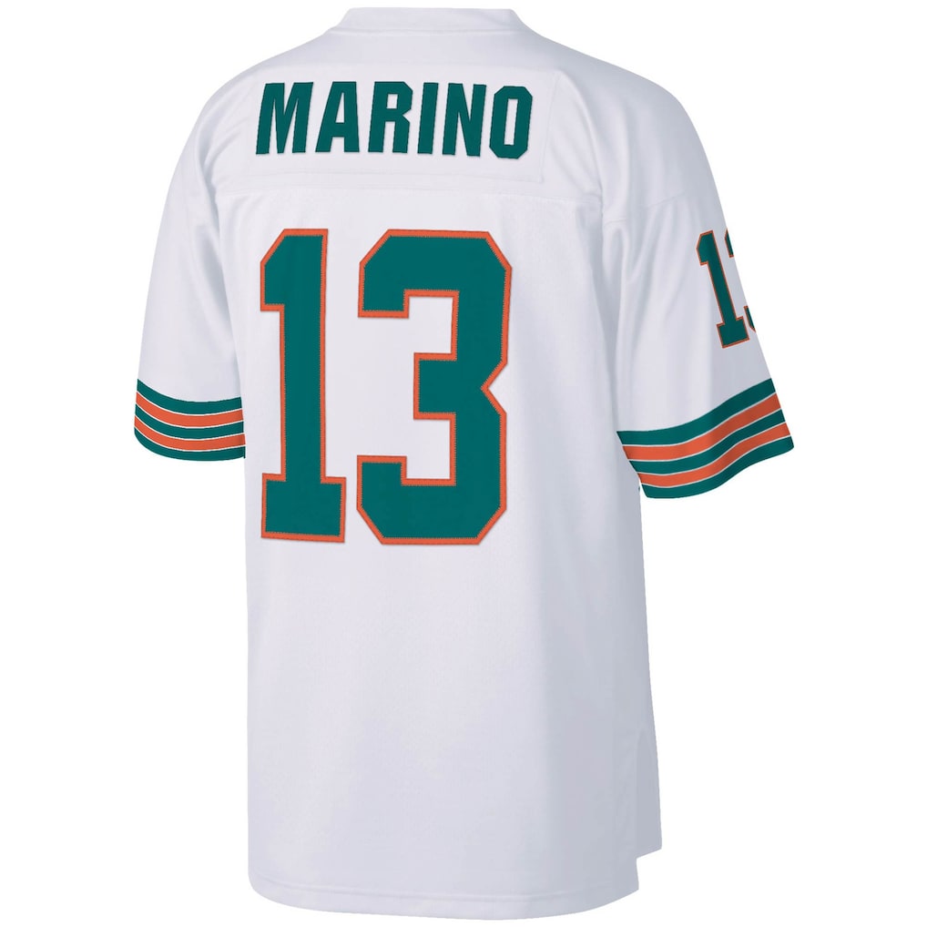 M.Dolphins #13 Dan Marino Mitchell & Ness White Big & Tall 1984 Retired Player Replica Jersey