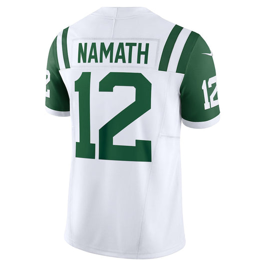 NY.Jets #12 Joe Namath White Classic Alternate Vapor F.U.S.E. Retired Player Limited Jersey