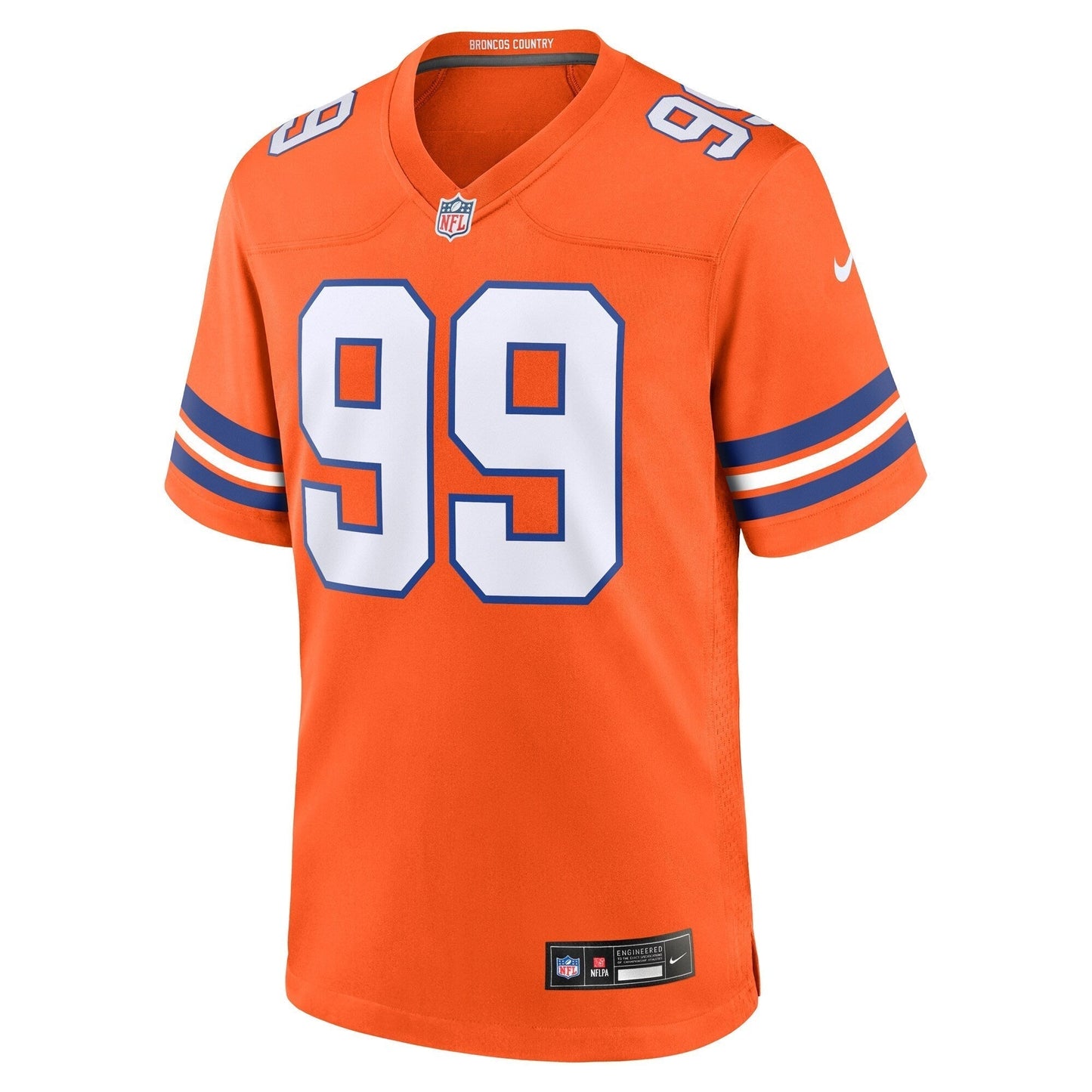 Zach Allen Denver Broncos  Mile High Collection 1977 Throwback   Game Jersey - Orange