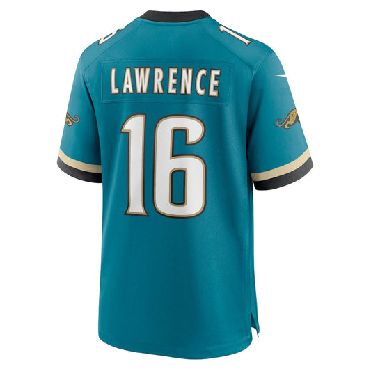 J.Jaguars #16 Trevor Lawrence Teal Prowler Throwback Player Game Jersey