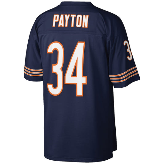C.Bears #34 Walter Payton 1985 Mitchell & Ness Navy Big & Tall Retired Player Replica Jersey