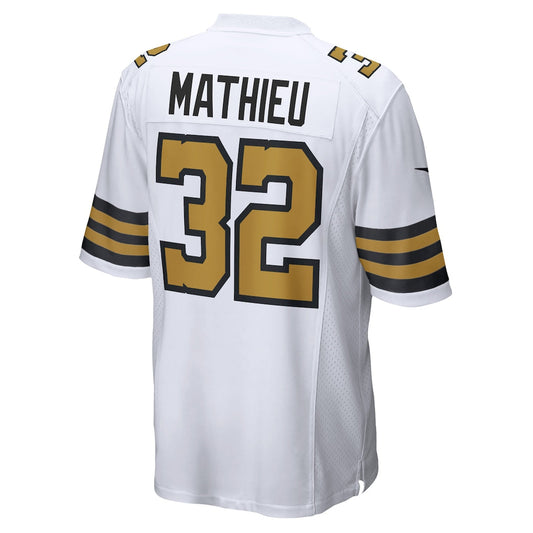 NO.Saints #32 Tyrann Mathieu White Alternate Game Jersey