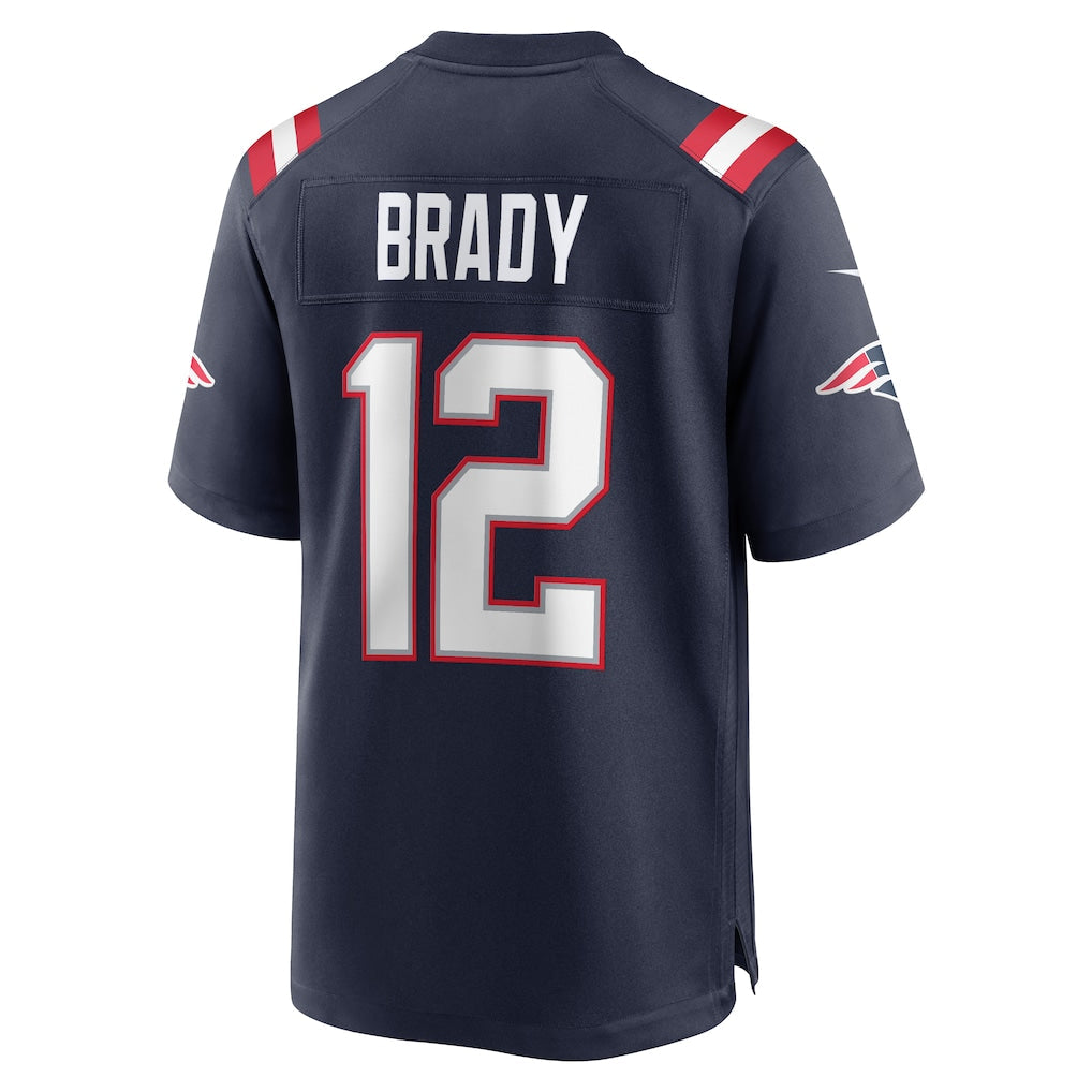 NE.Patriots #12 Tom Brady Navy Game Retired Player Jersey