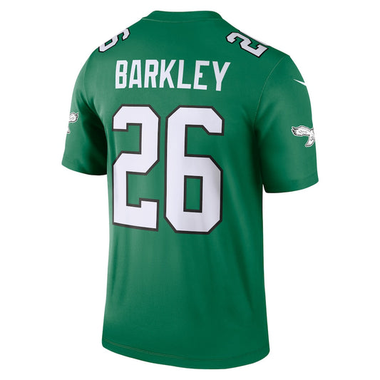 P.Eagles #26 Saquon Barkley Kelly Green Legend Player Performance Top Jersey