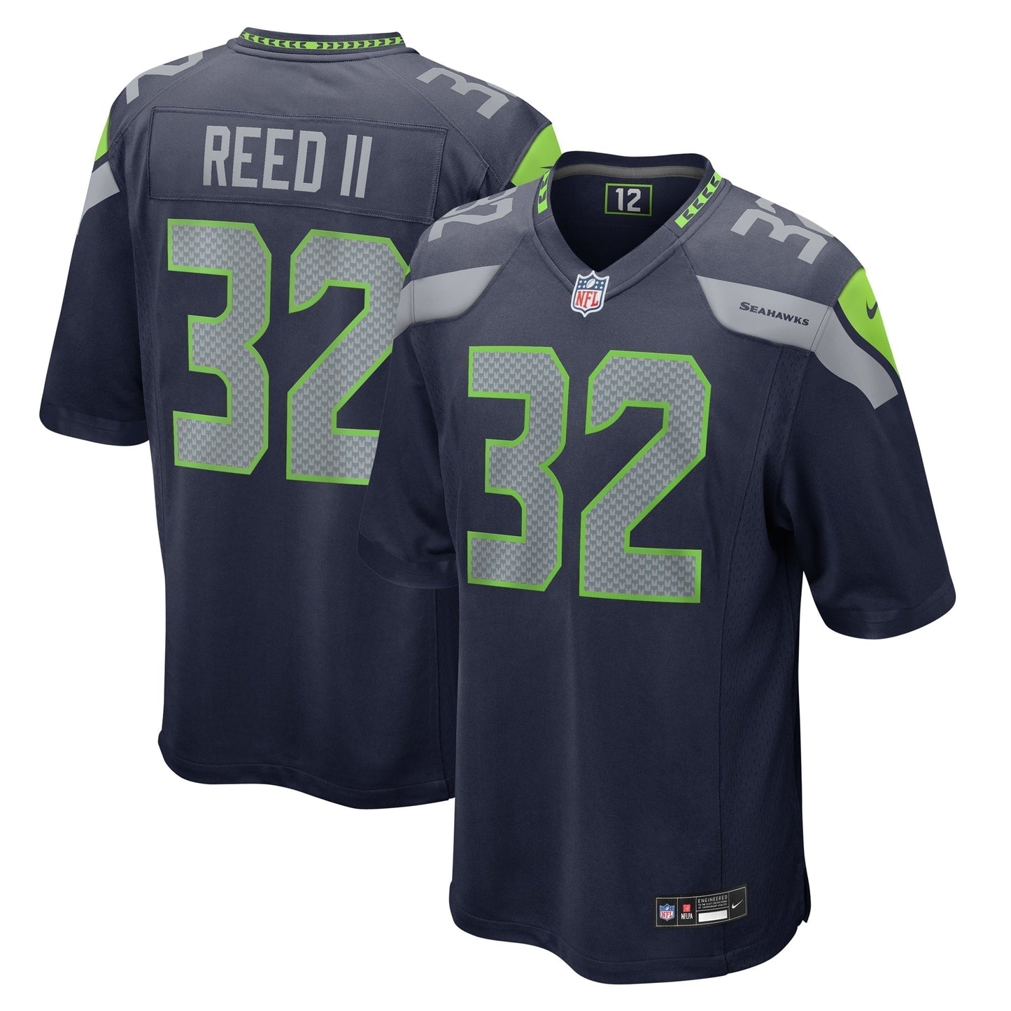 Jerrick Reed II Seattle Seahawks   Game Jersey - College Navy