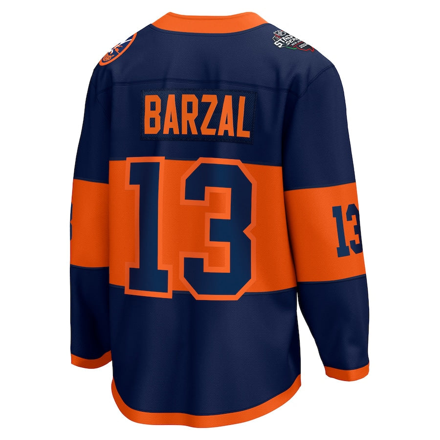 Mathew Barzal New York Islanders Fanatics Branded 2024 NHL Stadium Series Breakaway Player Shirt Navy