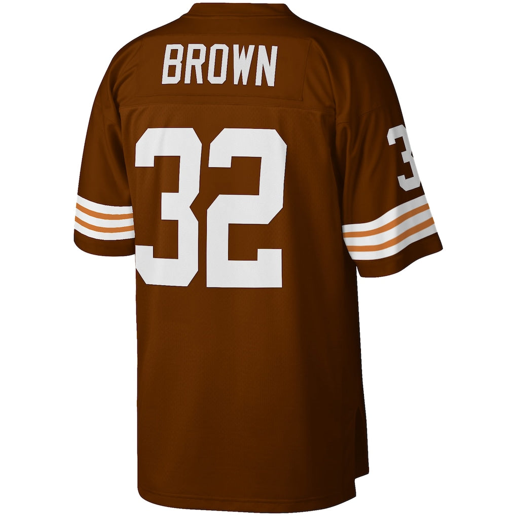 C.Browns #32 Jim Brown Mitchell & Ness Brown Big & Tall 1963 Retired Player Replica Jersey