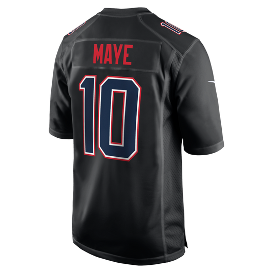 NE.Patriots #10 Drake Maye Carbon Black Game Jersey