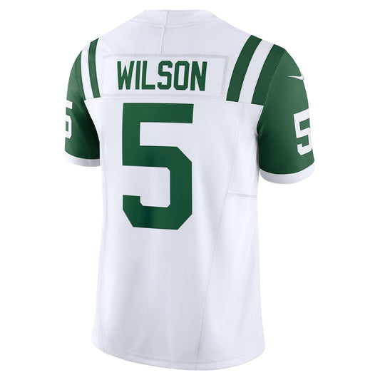NY.Jets #5 Garrett Wilson White Classic Alternate Vapor F.U.S.E. Limited Jersey