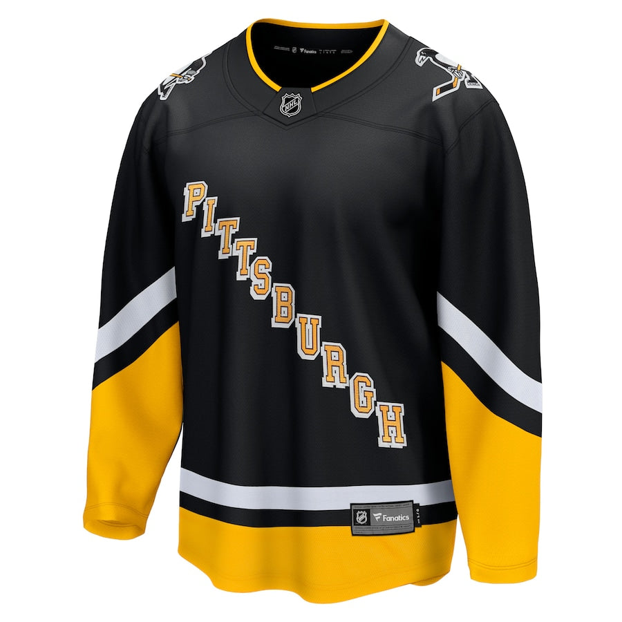 Custom Men's Pittsburgh Penguins Fanatics Black Alternate Premier Breakaway Jersey
