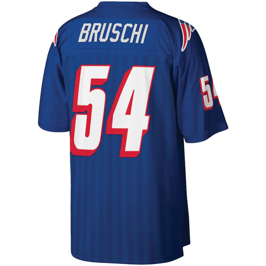 NE.Patriots #54 Tedy Bruschi Mitchell & Ness Royal Big & Tall 1996 Retired Player Replica Jersey