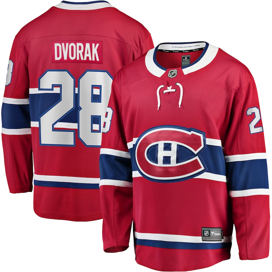 Men's Montreal Canadiens Christian Dvorak Red Player Game Jersey