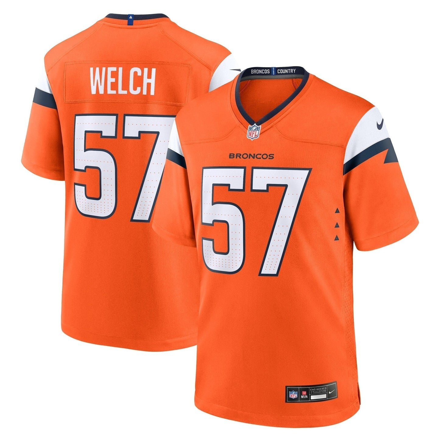 Kristian Welch Denver Broncos  Team Game Jersey -  Orange