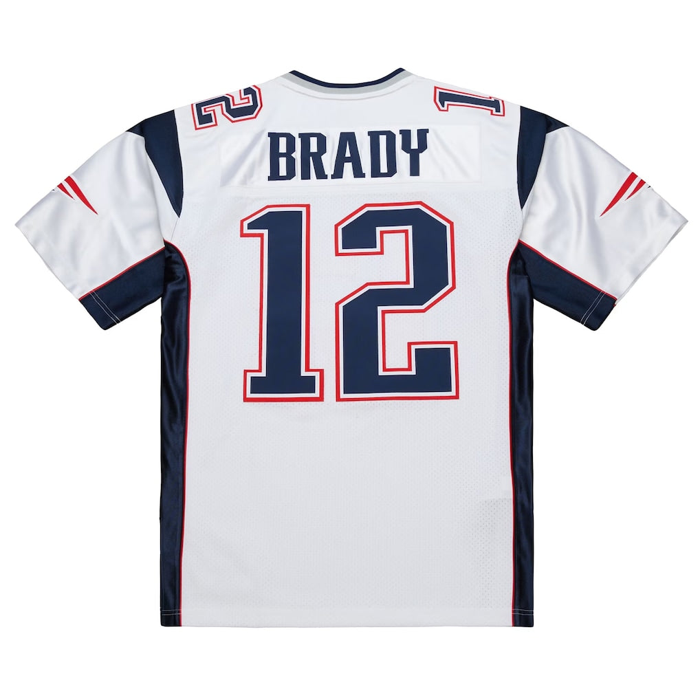 NE.Patriots #12 Tom Brady Mitchell & Ness White 2000 Big & Tall Legacy Replica Jersey