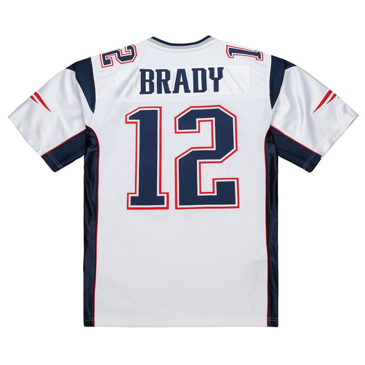 NE.Patriots #12 Tom Brady Mitchell & Ness White 2000 Big & Tall Legacy Replica Jersey