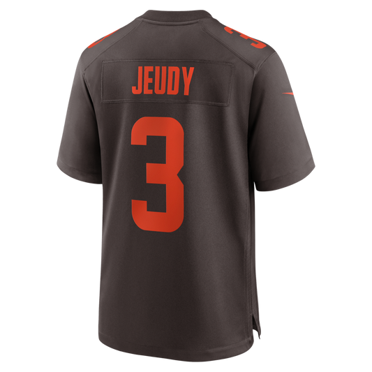 C.Browns #3 Jerry Jeudy Brown Alpha Dawg Game Jersey